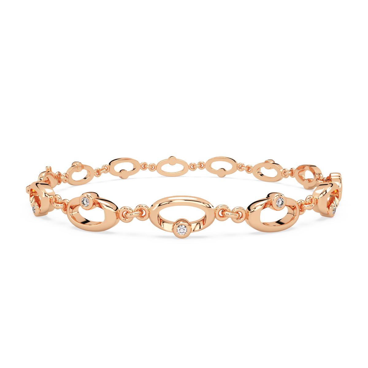 Whimsical Swirls and Diamond Bracelet