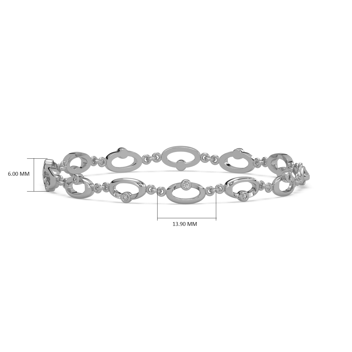 Whimsical Swirls Gold and Diamond Bracelet