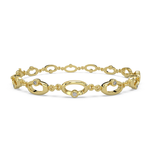 Whimsical Swirls Gold and Diamond Bracelet