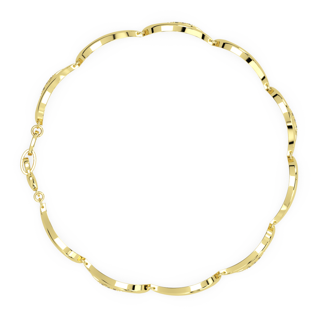 Mystical Waves Gold and Diamond Bracelet