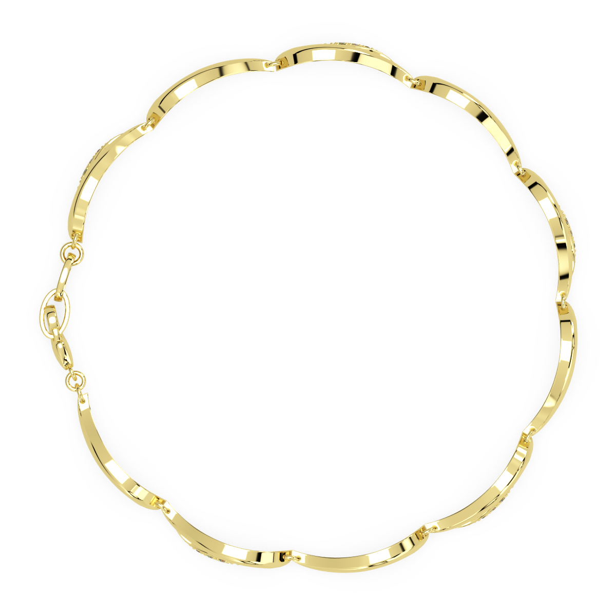 Mystical Waves Gold and Diamond Bracelet