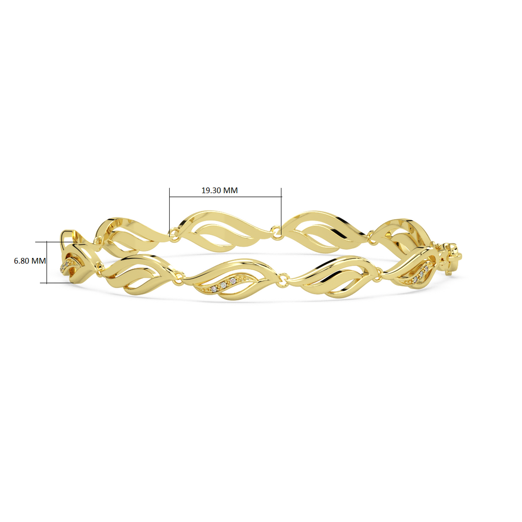 Mystical Waves Gold and Diamond Bracelet
