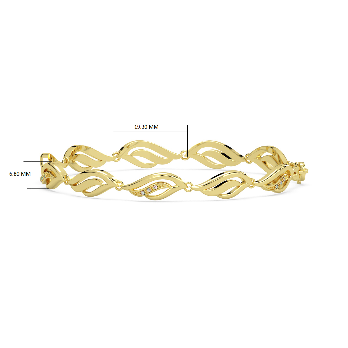 Mystical Waves Gold and Diamond Bracelet