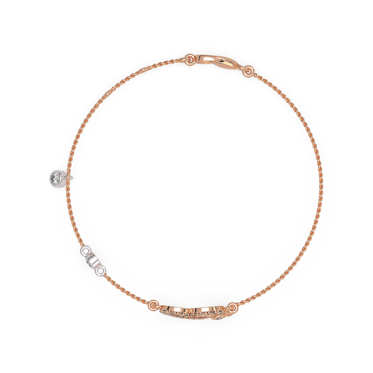 Pure Hearts Gold and Diamond Kids bracelet