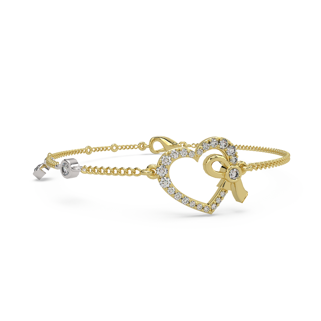 Pure Hearts Gold and Diamond Kids bracelet