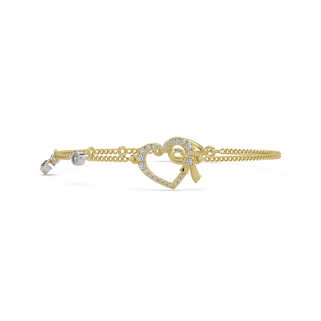 Pure Hearts Gold and Diamond Kids bracelet
