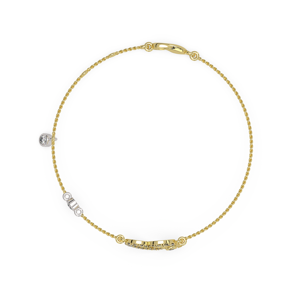 Pure Hearts Gold and Diamond Kids bracelet