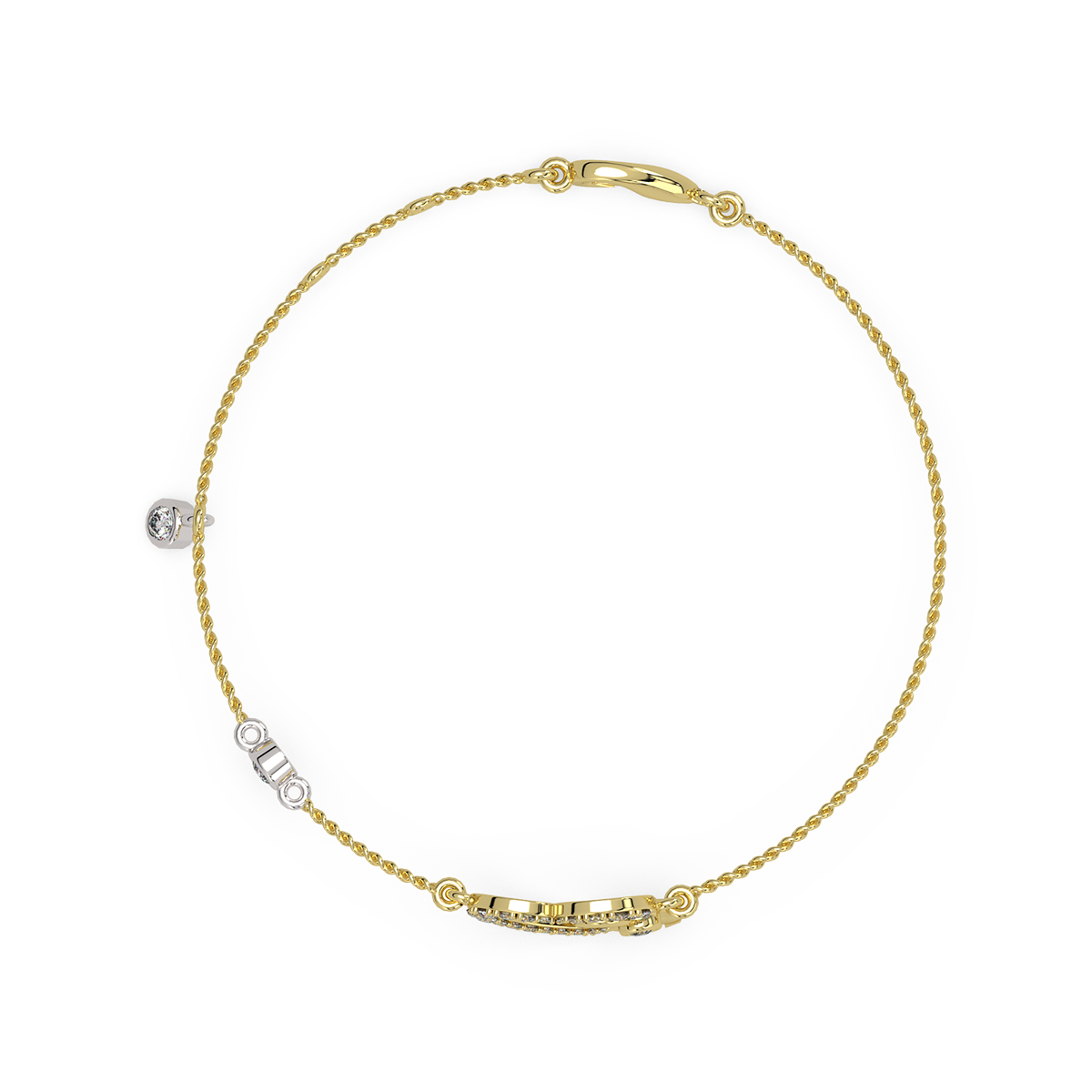 Pure Hearts Gold and Diamond Kids bracelet