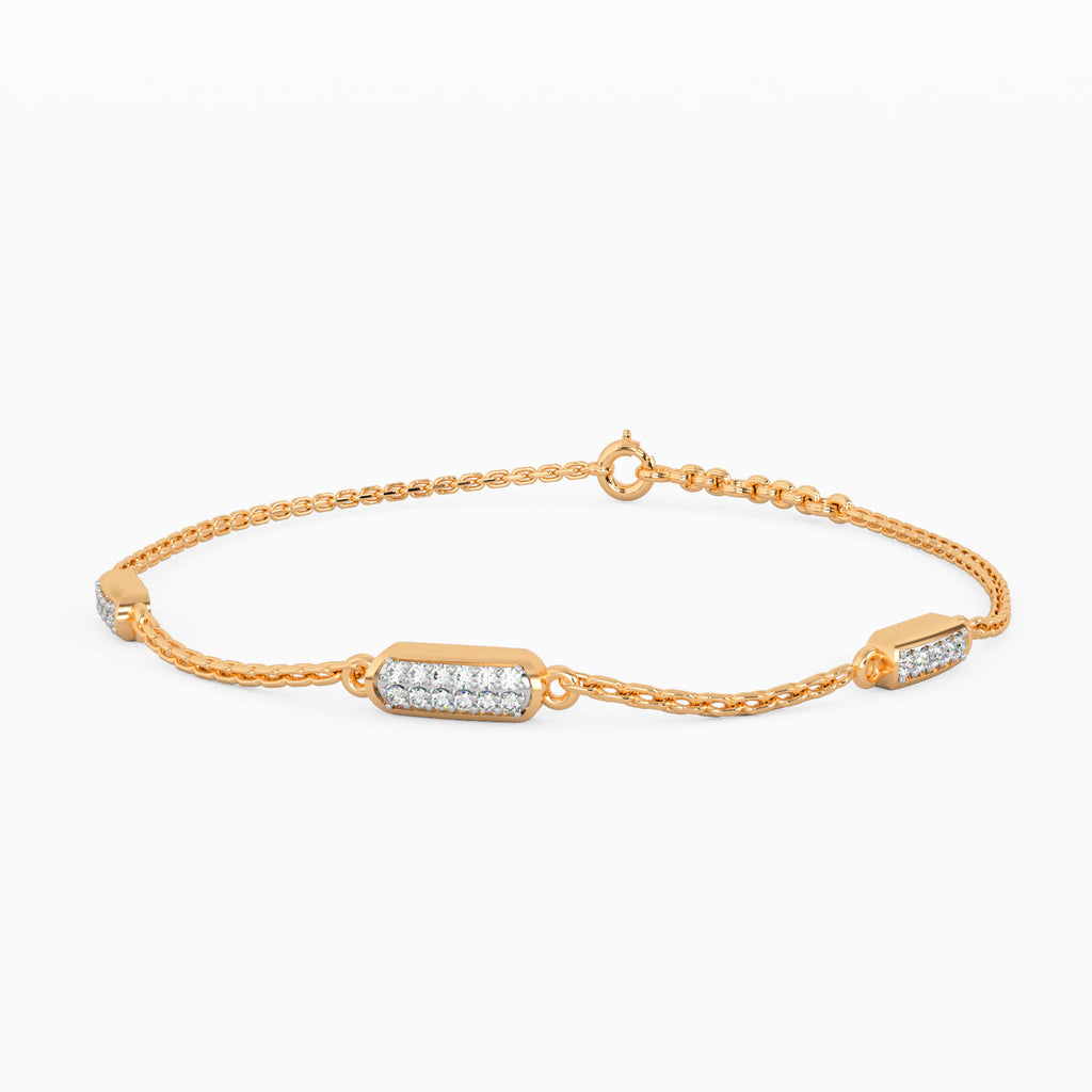 Beguiling Ellipses Gold and Diamond Bracelet