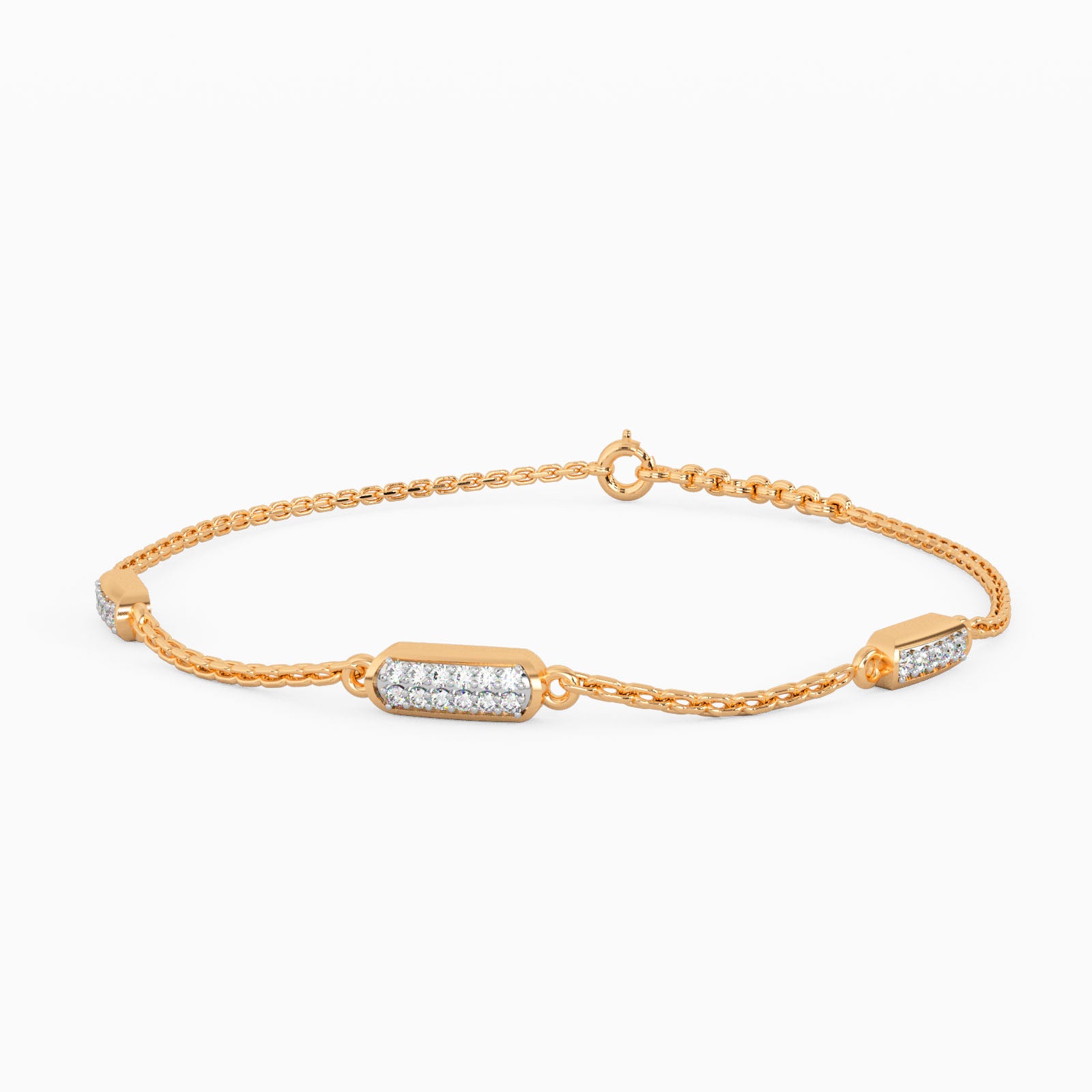 Beguiling Ellipses Gold and Diamond Bracelet