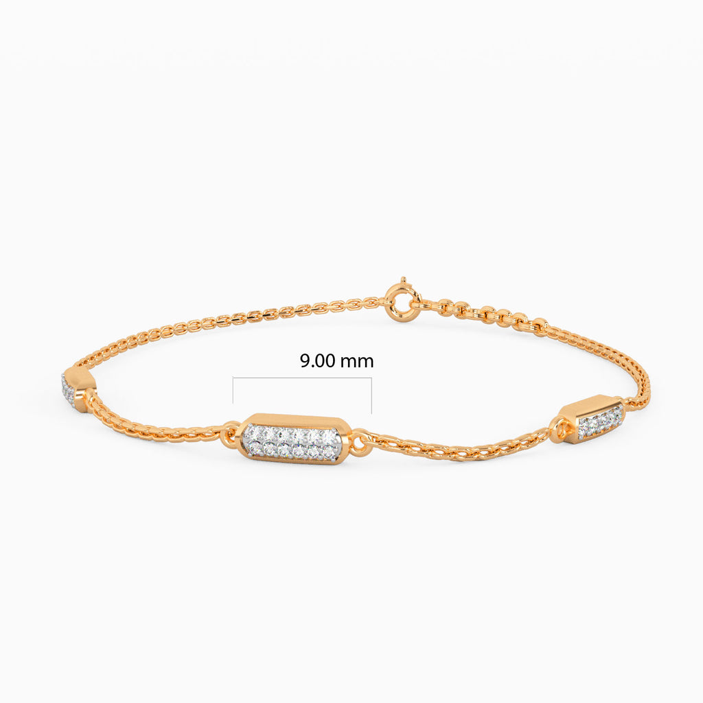 Beguiling Ellipses Gold and Diamond Bracelet