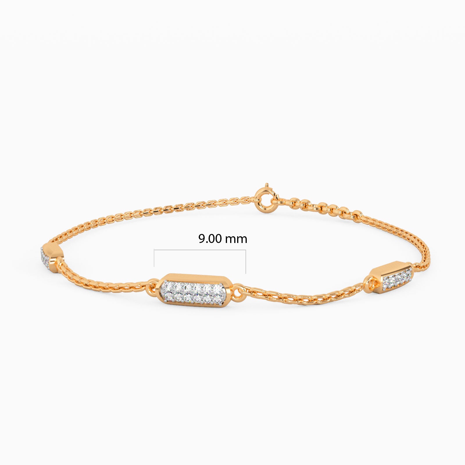 Beguiling Ellipses Gold and Diamond Bracelet