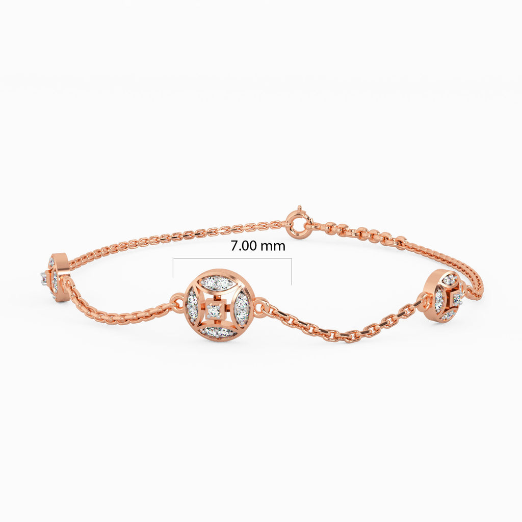 Enthralling Curvatures Gold and Diamond Bracelet