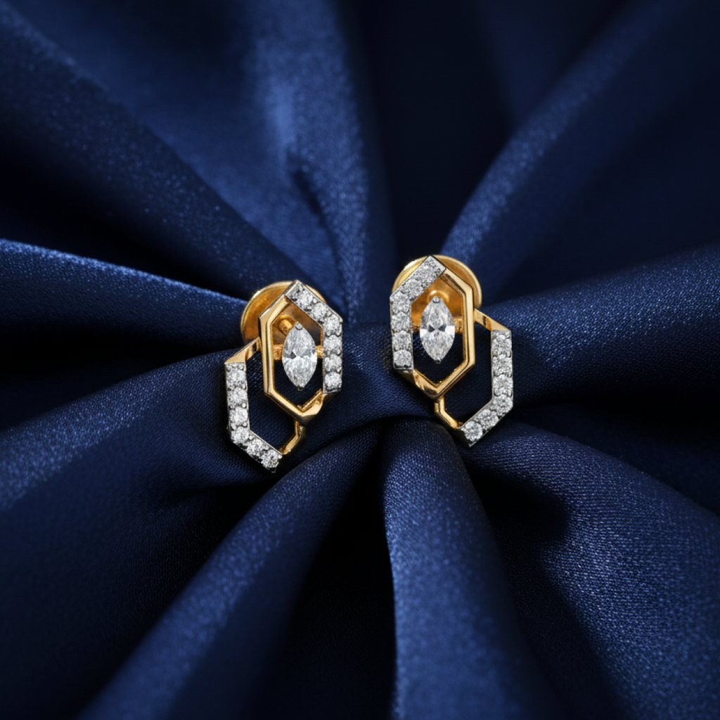 Whispering Sweets Gold and Diamond Earrings