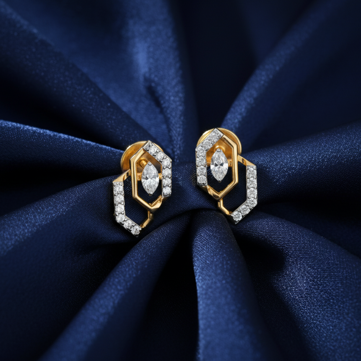 Whispering Sweets Gold and Diamond Earrings