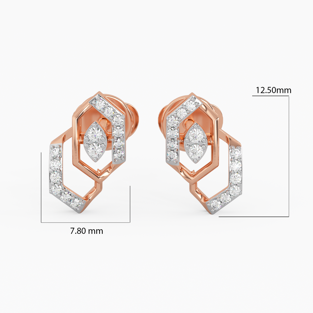 Whispering Sweets Gold and Diamond Earrings