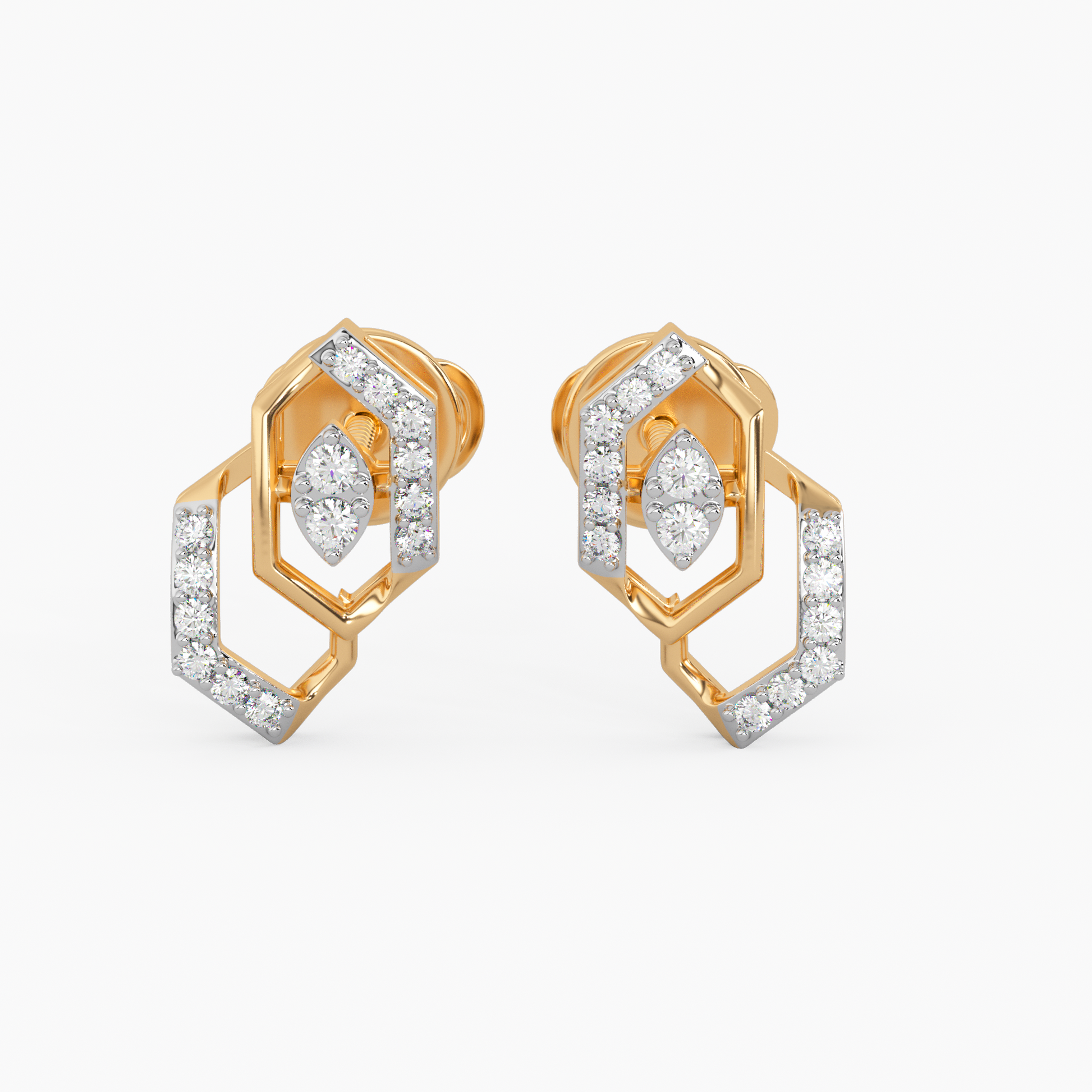 Whispering Sweets Gold and Diamond Earrings