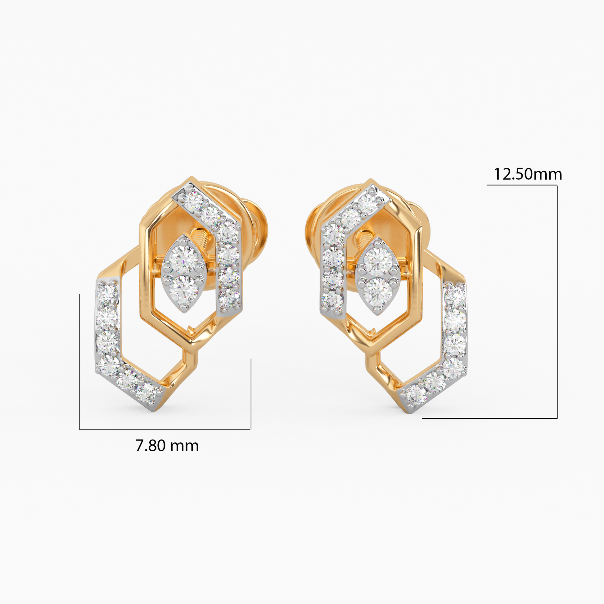 Whispering Sweets Gold and Diamond Earrings