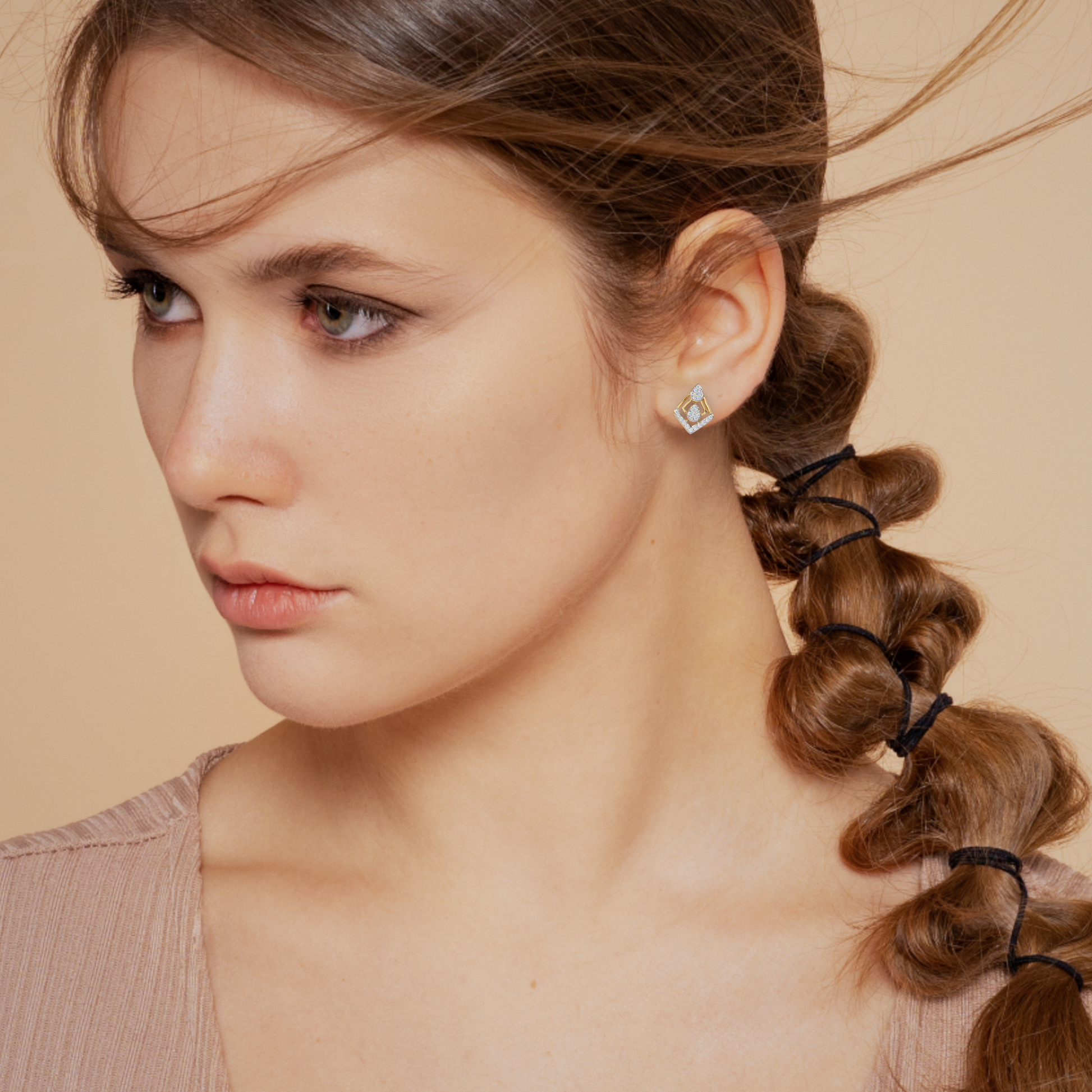 Twilight Twinkle Gold and Diamond Earrings