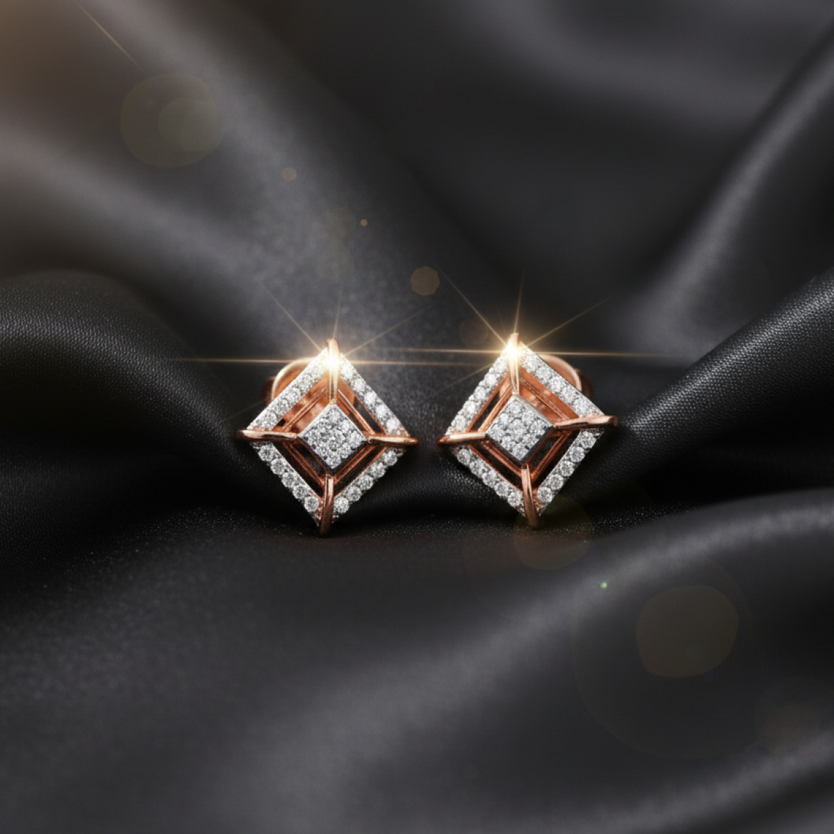 Shining Evermore Gold and Diamond Earrings