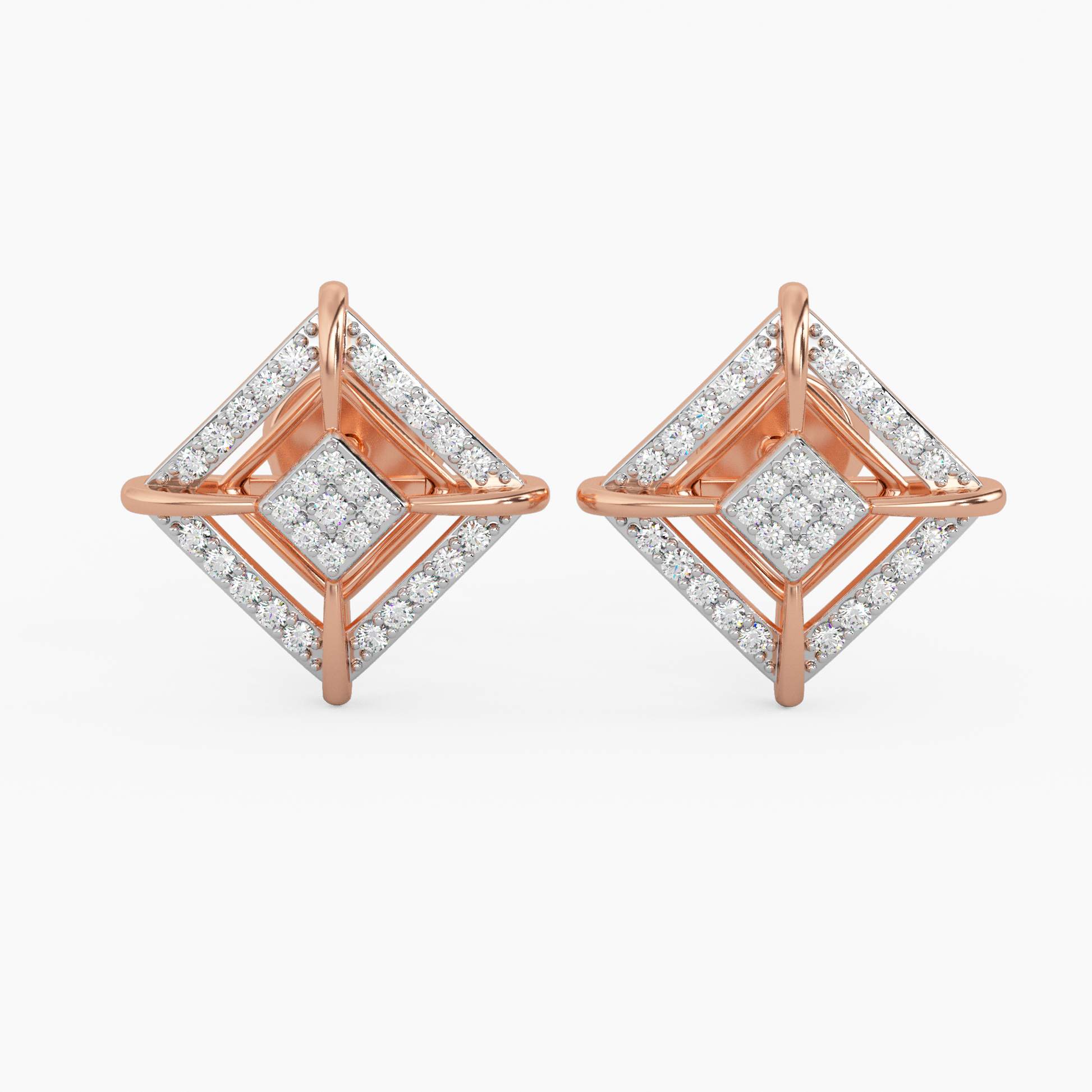 Shining Evermore Gold and Diamond Earrings