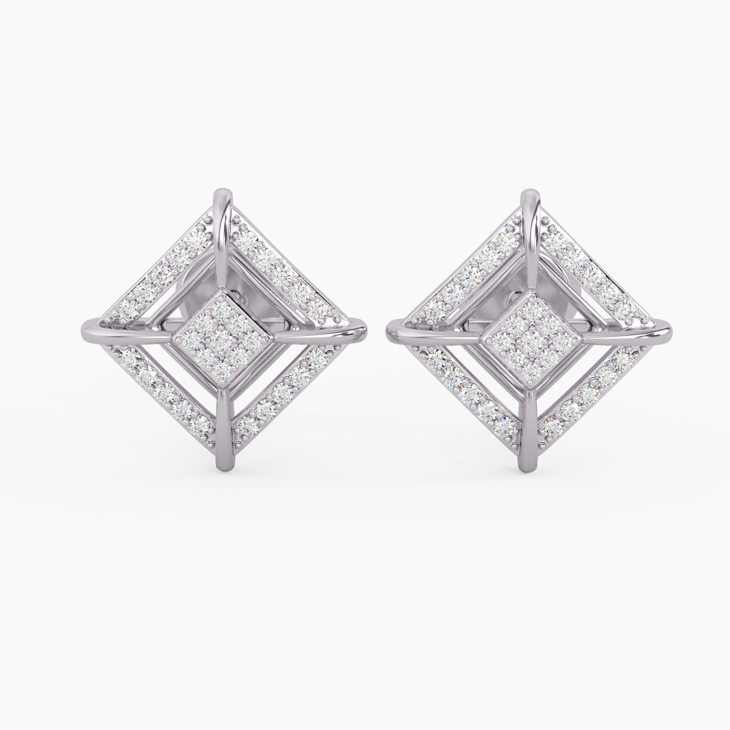 Shining Evermore Gold and Diamond Earrings