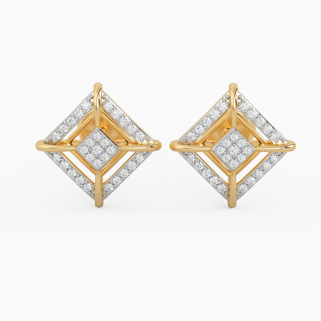 Shining Evermore Gold and Diamond Earrings