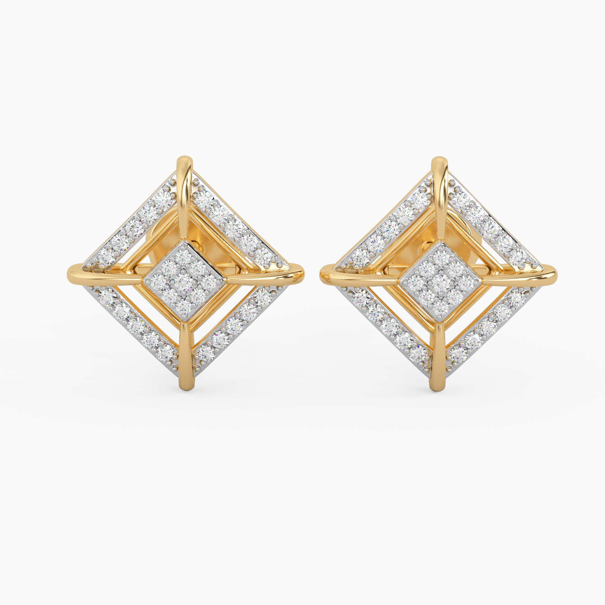 Shining Evermore Gold and Diamond Earrings