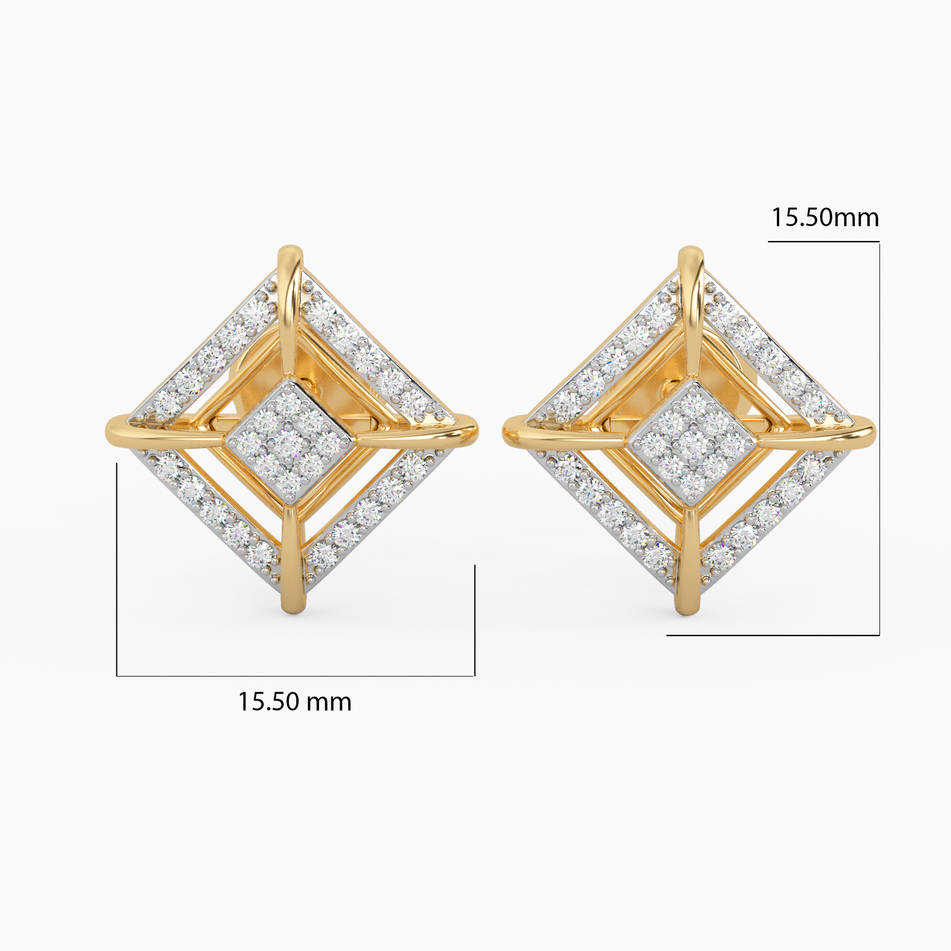 Shining Evermore Gold and Diamond Earrings