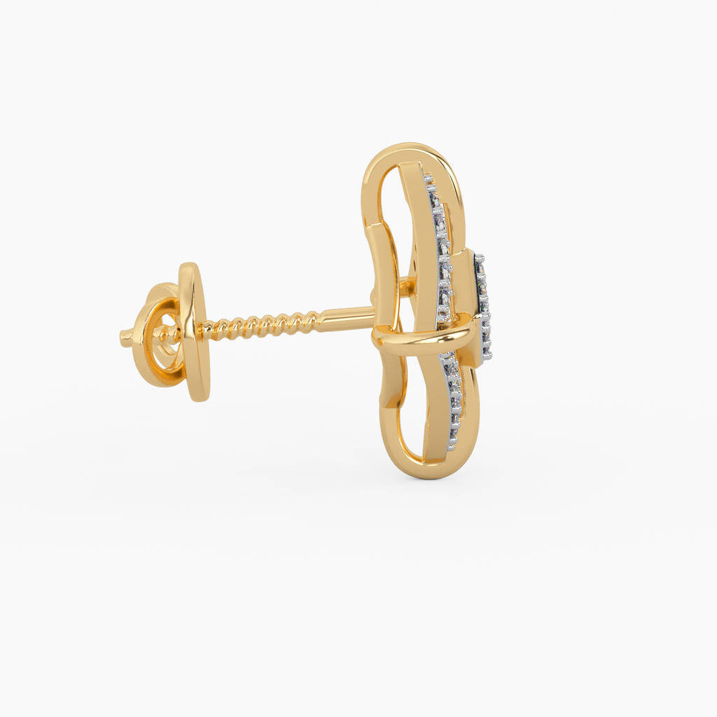 Shining Evermore Gold and Diamond Earrings