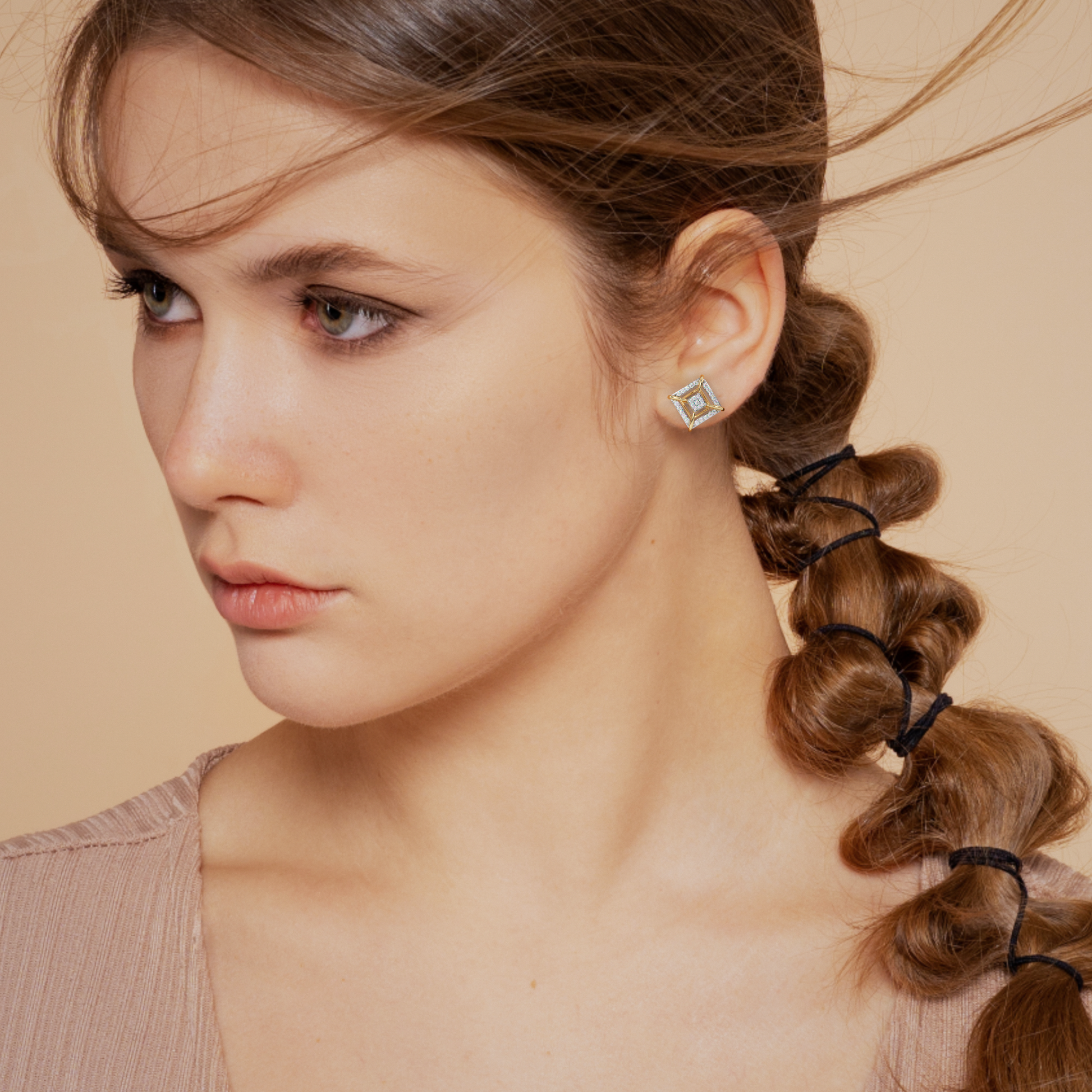 Shining Evermore Gold and Diamond Earrings