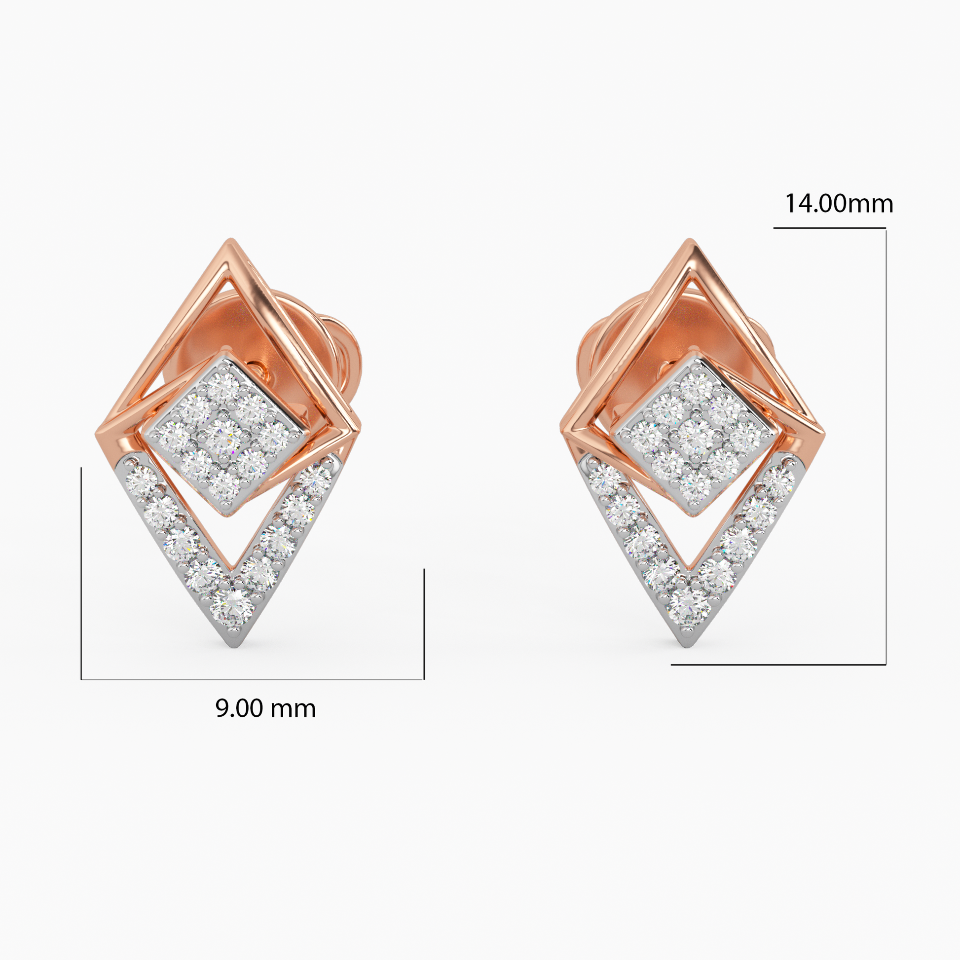 Sunlit Carvings Gold and Diamond Earrings