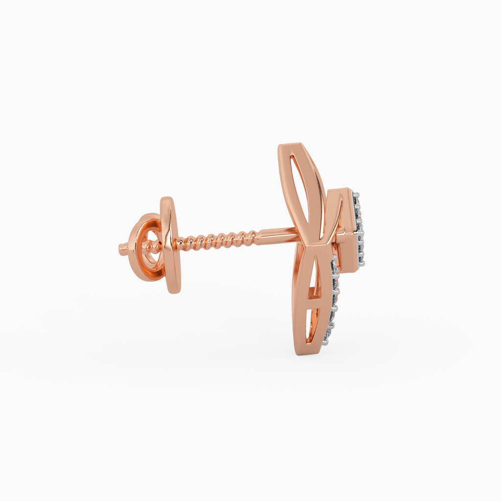 Sunlit Carvings Gold and Diamond Earrings