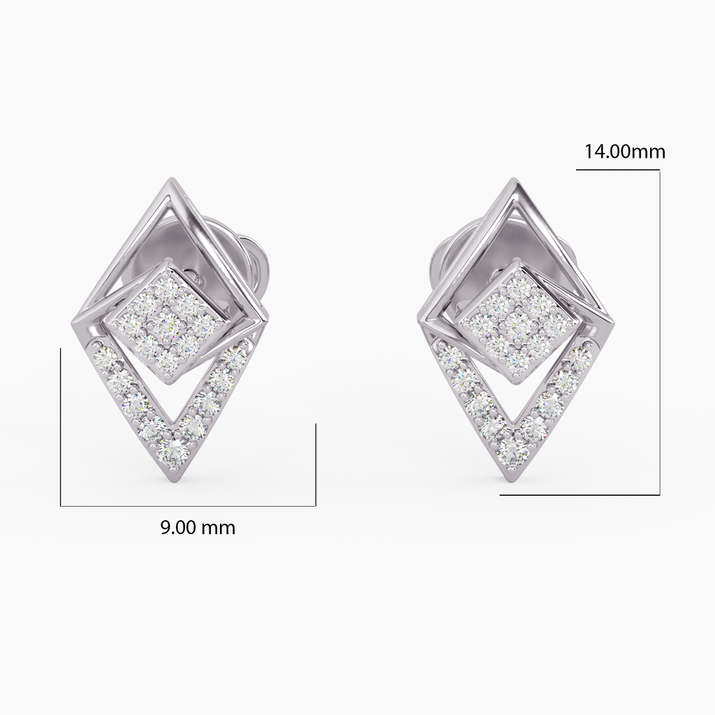 Sunlit Carvings Gold and Diamond Earrings