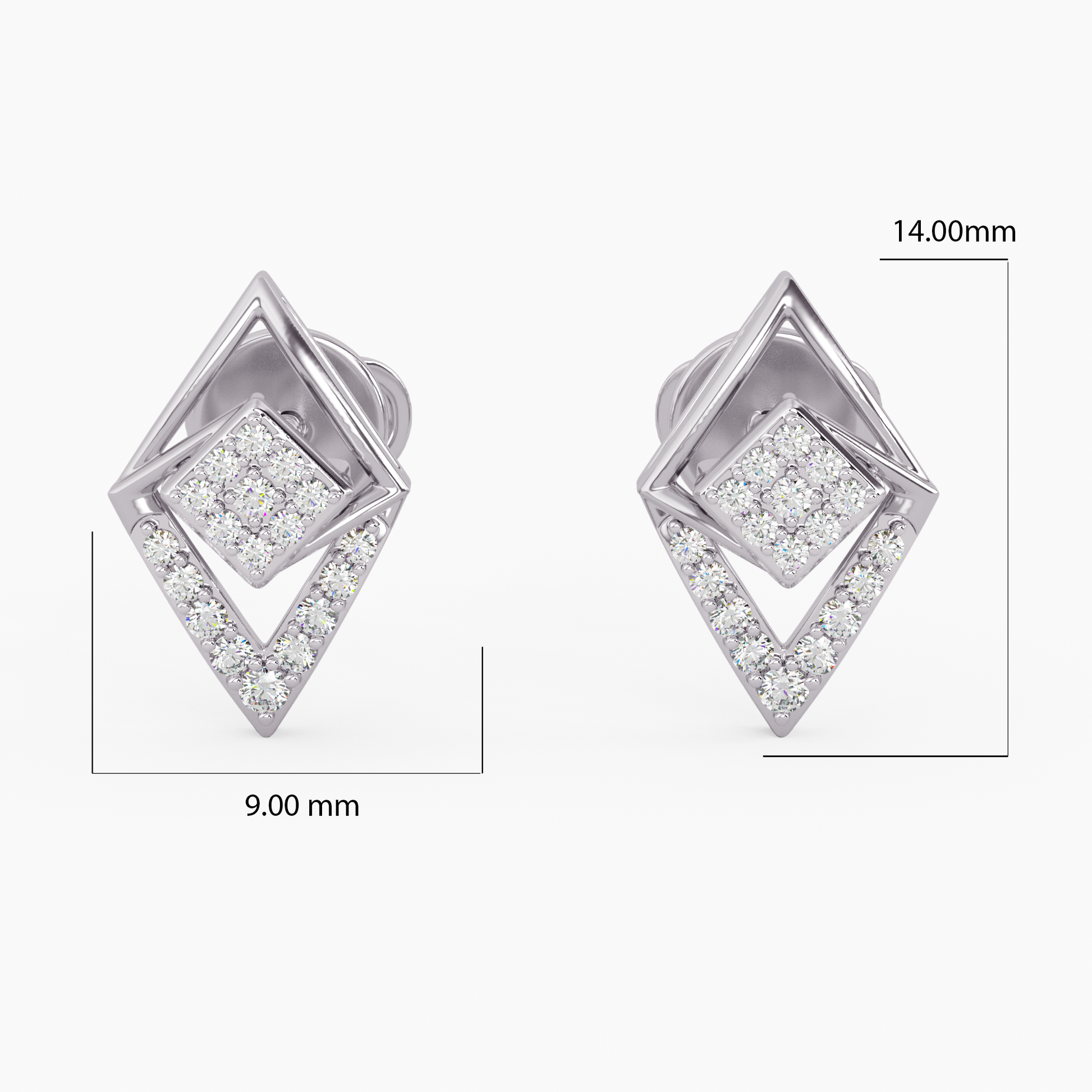 Sunlit Carvings Gold and Diamond Earrings