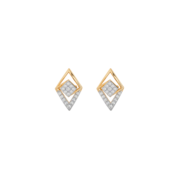 Sunlit Carvings Gold and Diamond Earrings