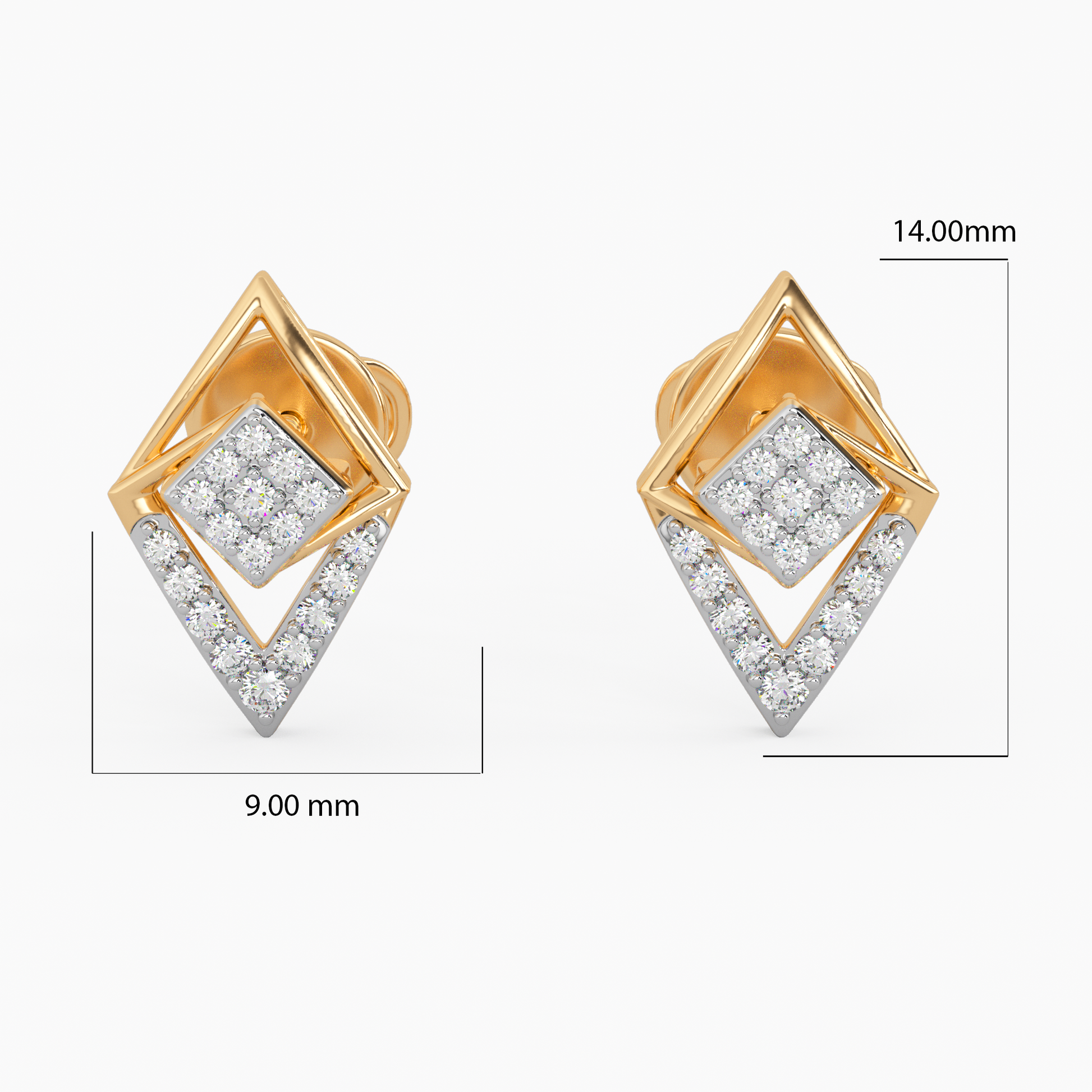 Sunlit Carvings Gold and Diamond Earrings