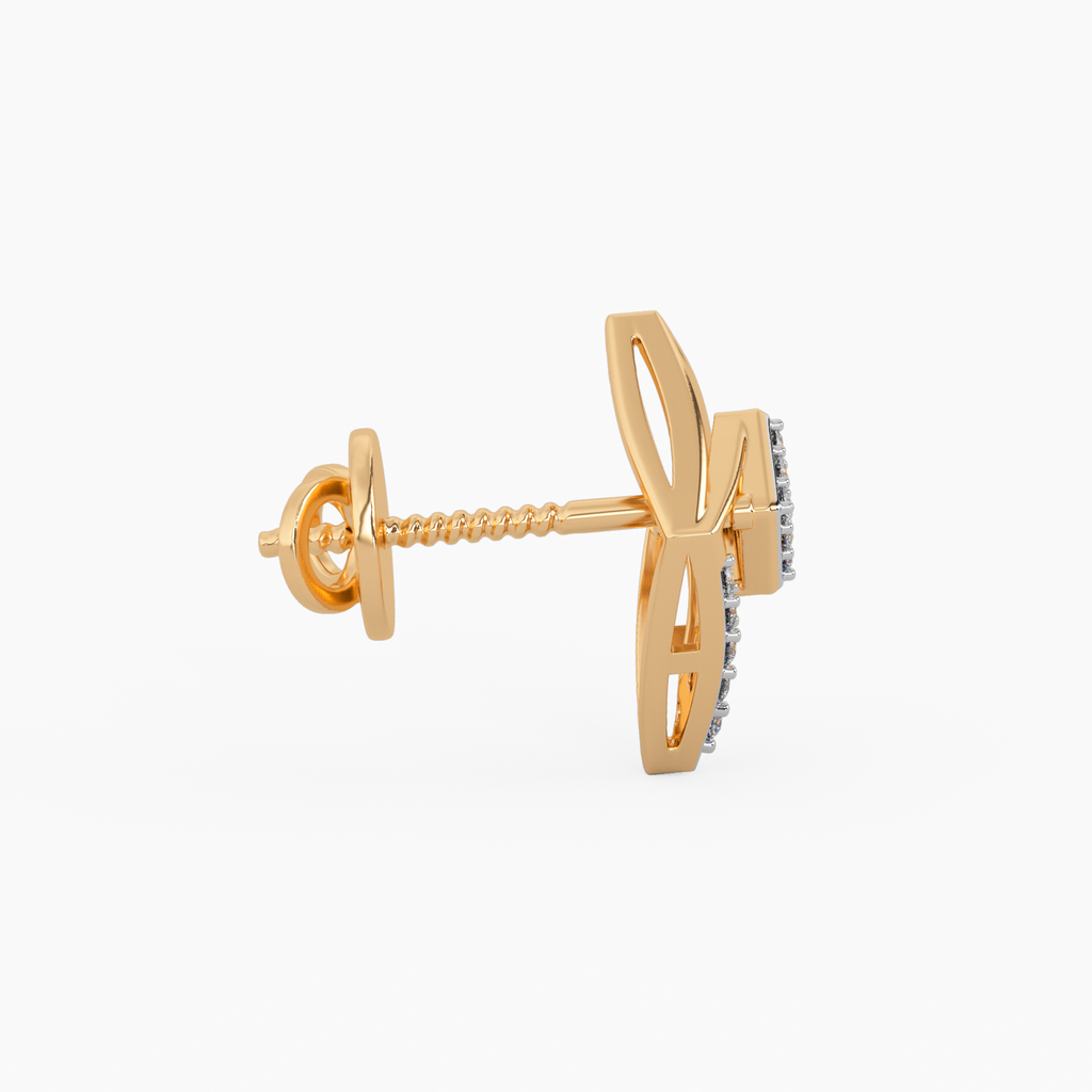 Sunlit Carvings Gold and Diamond Earrings