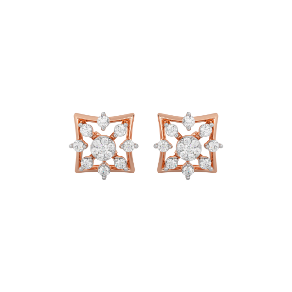 Majestic Exuberance Gold and Diamond Earrings