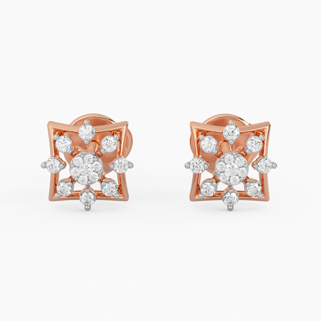 Majestic Exuberance Gold and Diamond Earrings