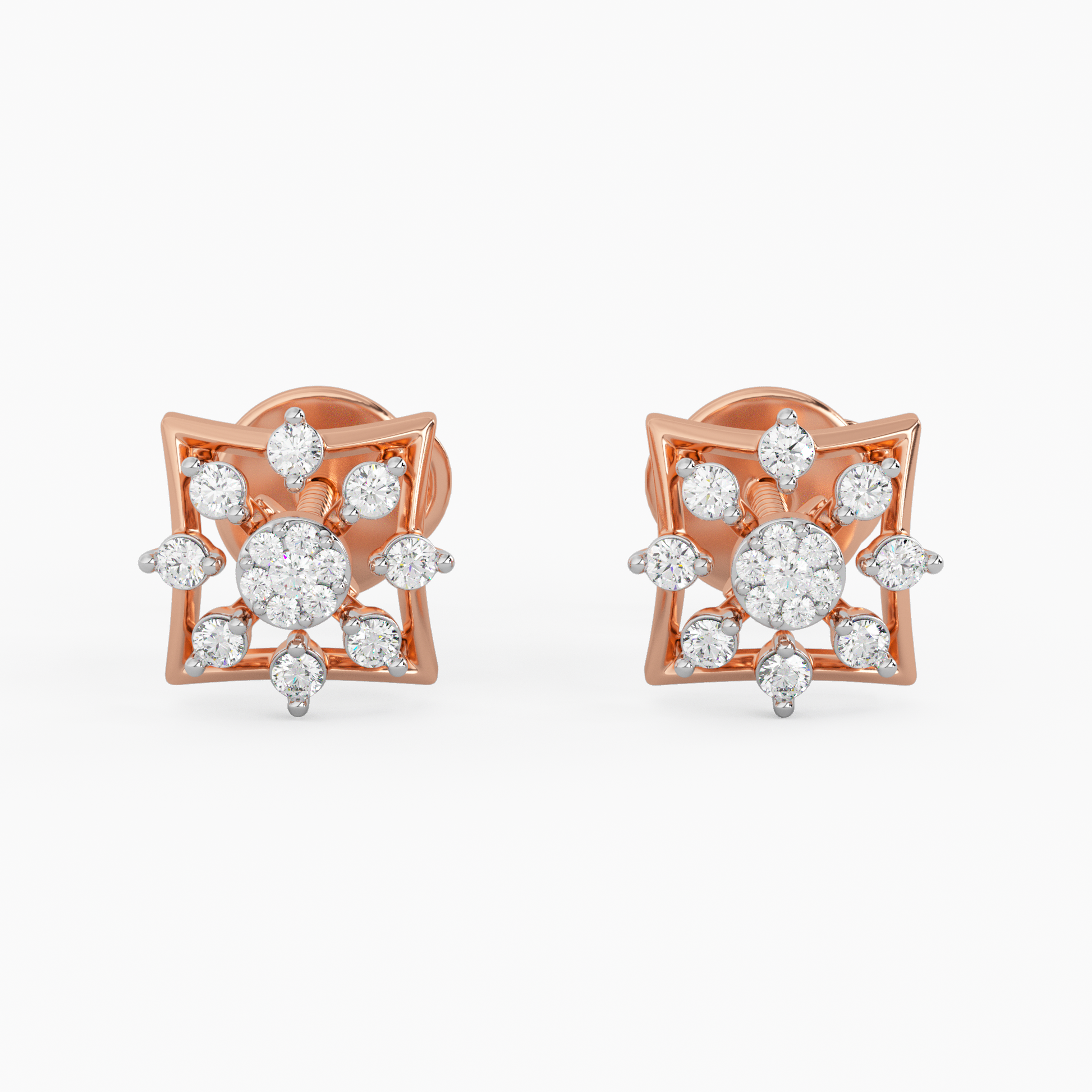 Majestic Exuberance Gold and Diamond Earrings