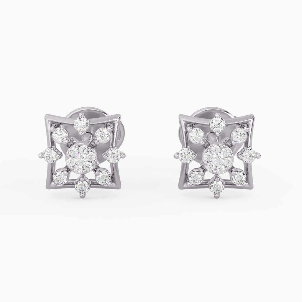 Majestic Exuberance Gold and Diamond Earrings