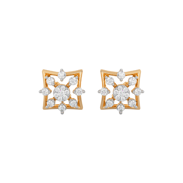 Majestic Exuberance Gold and Diamond Earrings