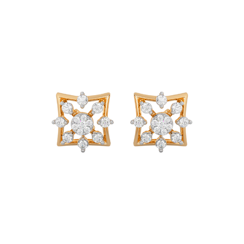 Majestic Exuberance Gold and Diamond Earrings