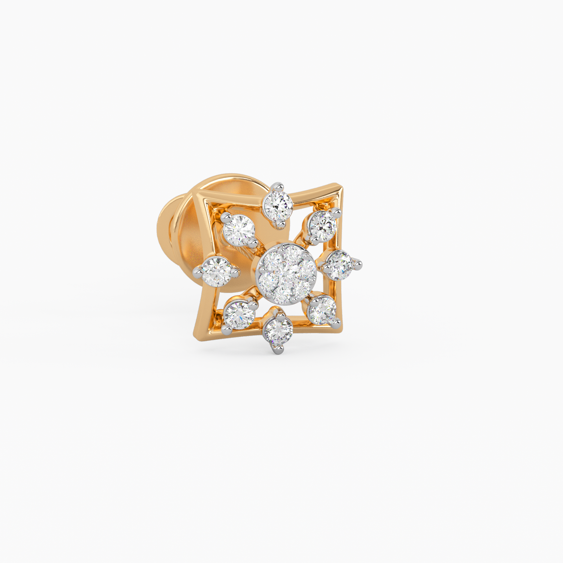 Majestic Exuberance Gold and Diamond Earrings