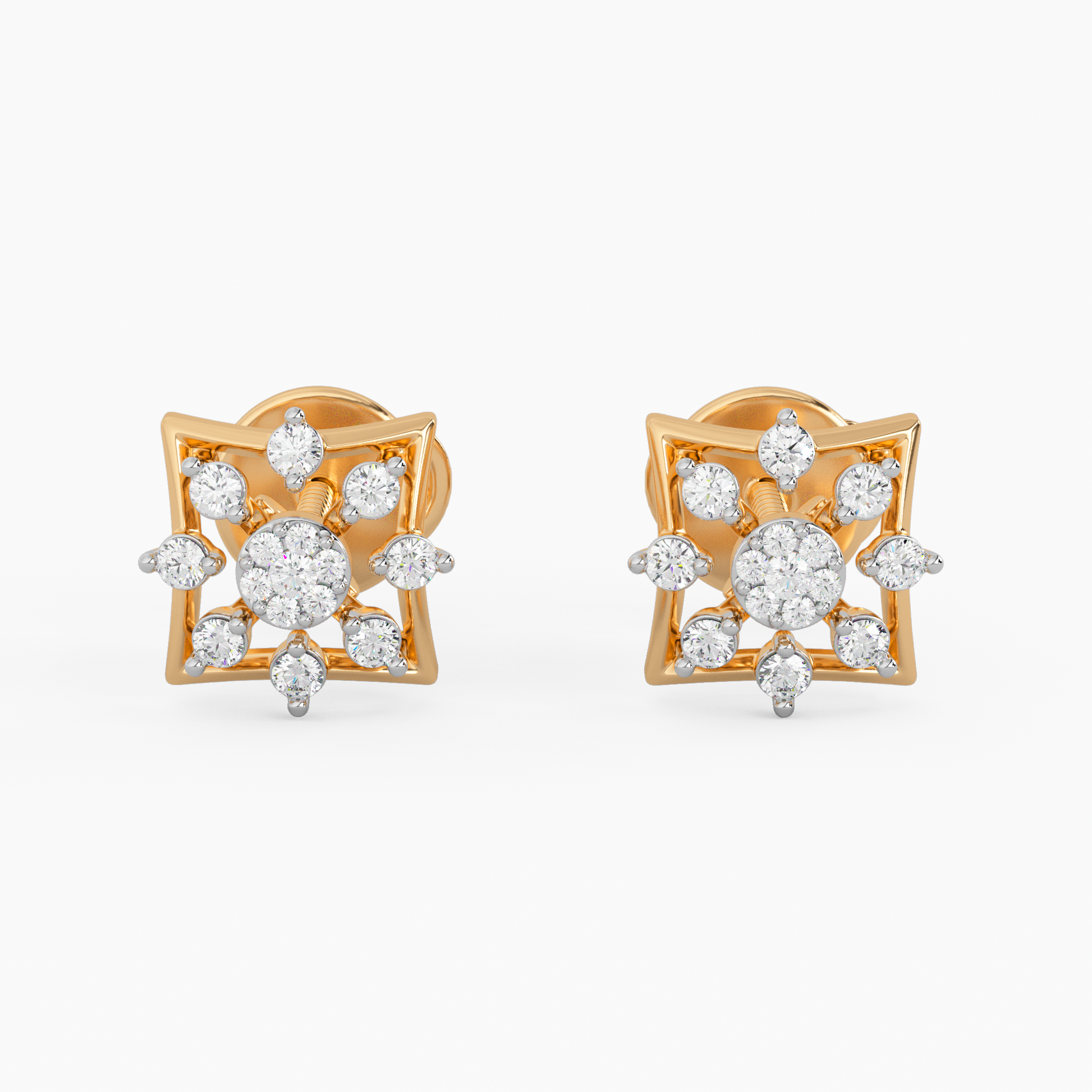 Majestic Exuberance Gold and Diamond Earrings