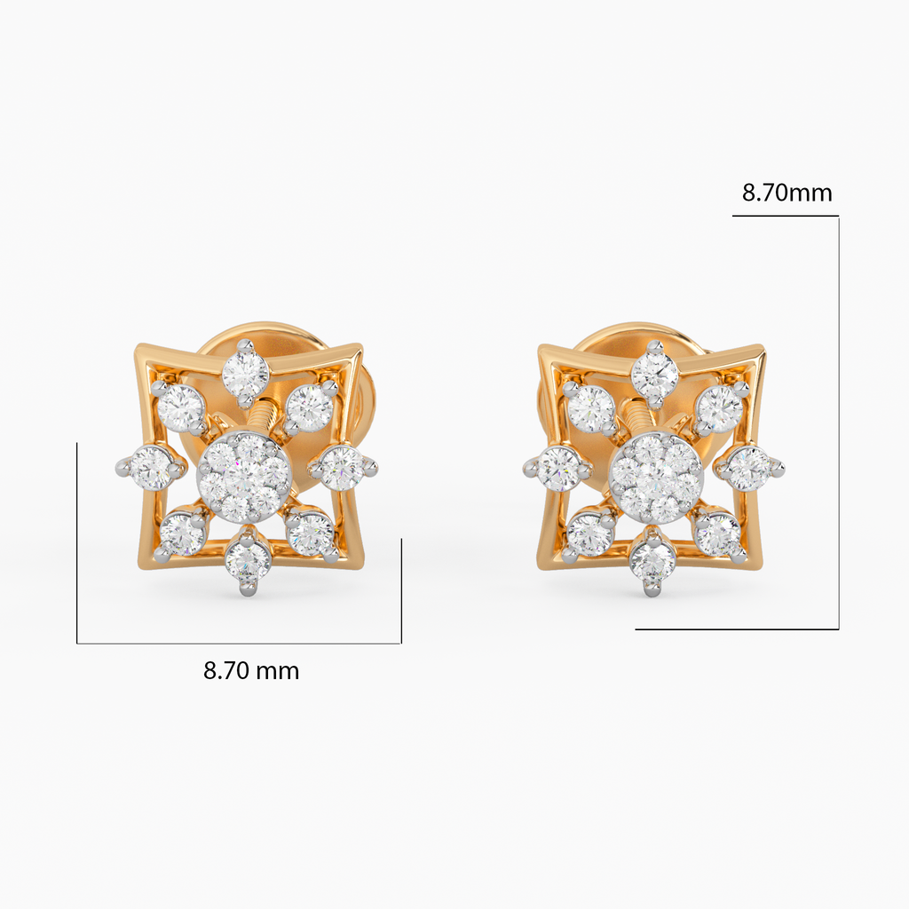 Majestic Exuberance Gold and Diamond Earrings