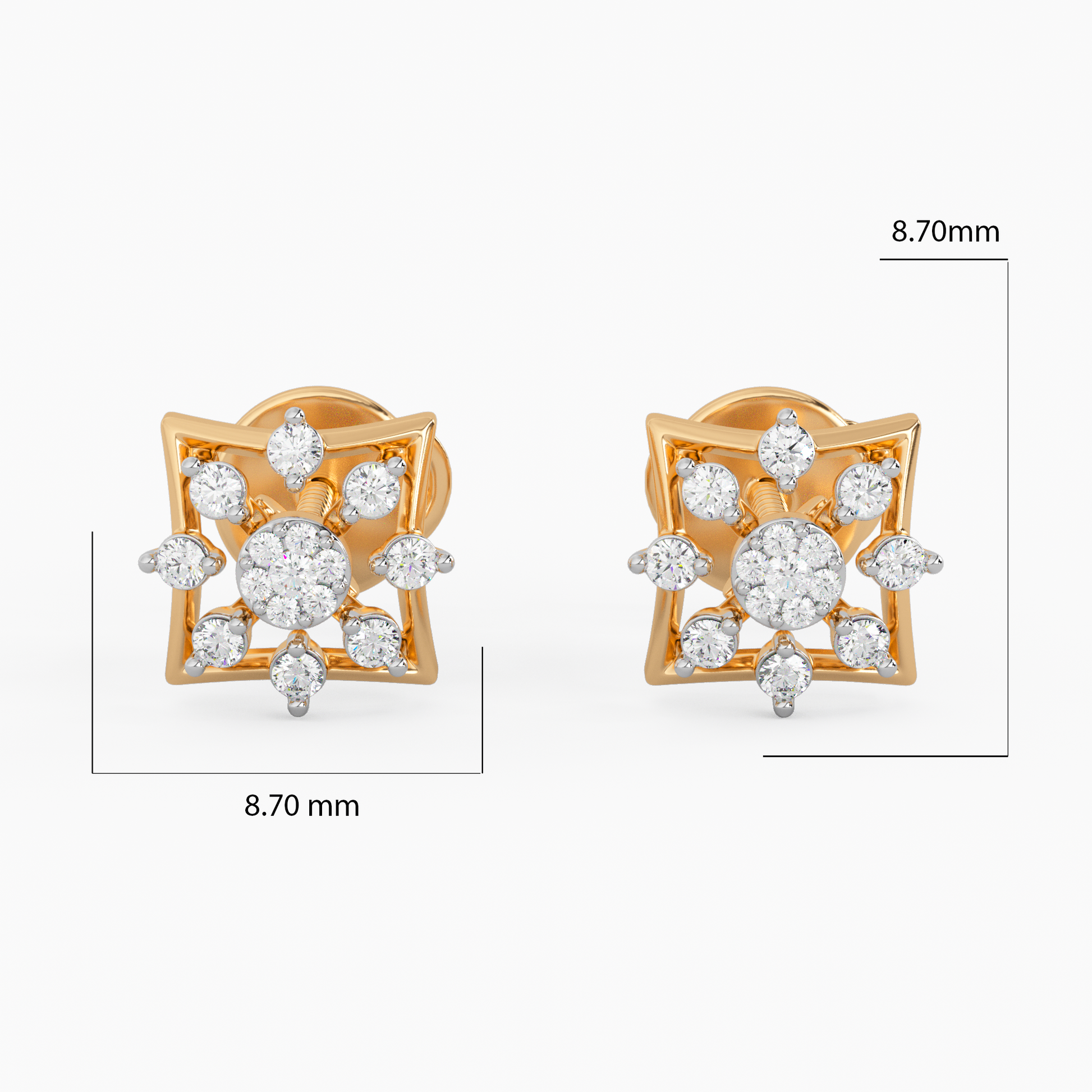 Majestic Exuberance Gold and Diamond Earrings