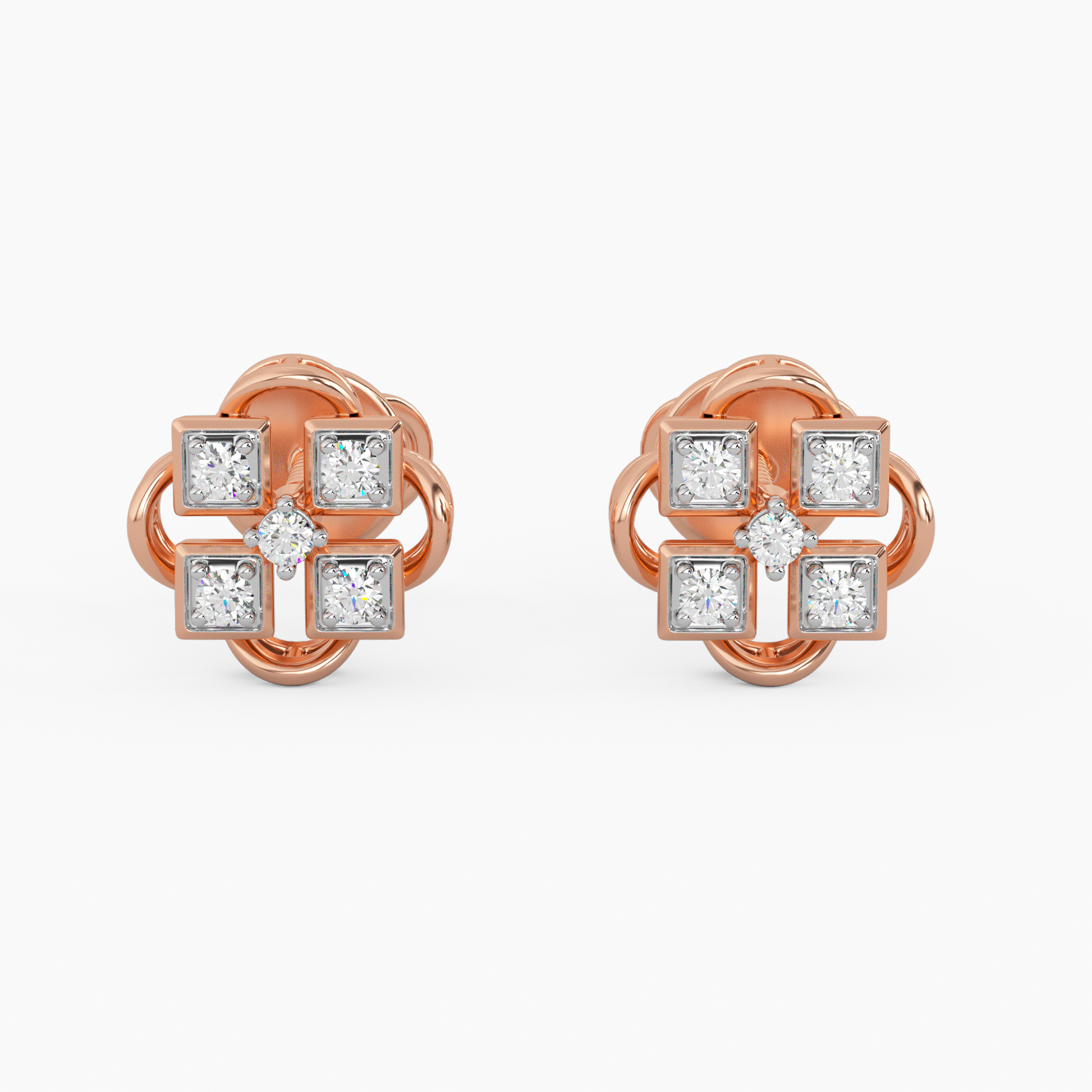 Modern Mess Gold and Diamond Earrings