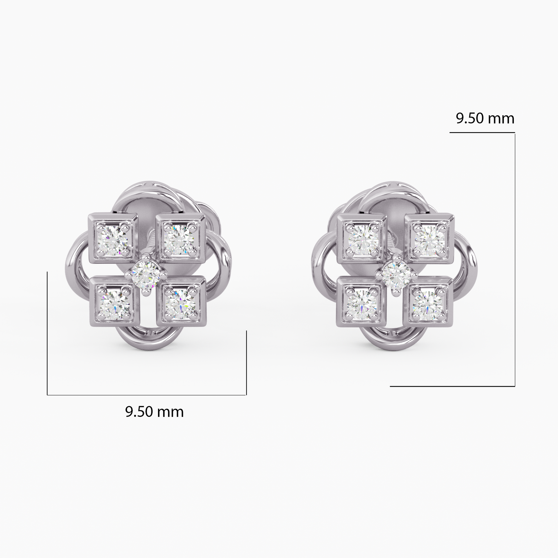 Modern Mess Gold and Diamond Earrings